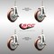 Service Caster 5 Inch 316SS Maroon Polyurethane Swivel 3/8 Inch Threaded Stem Caster Set Brake SS316TS20S514-PPUB-MRN-TLB-381615-4 - alternate 1